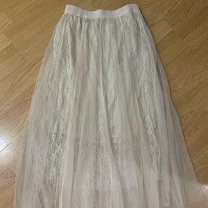 Lace, sheer maxi skirt